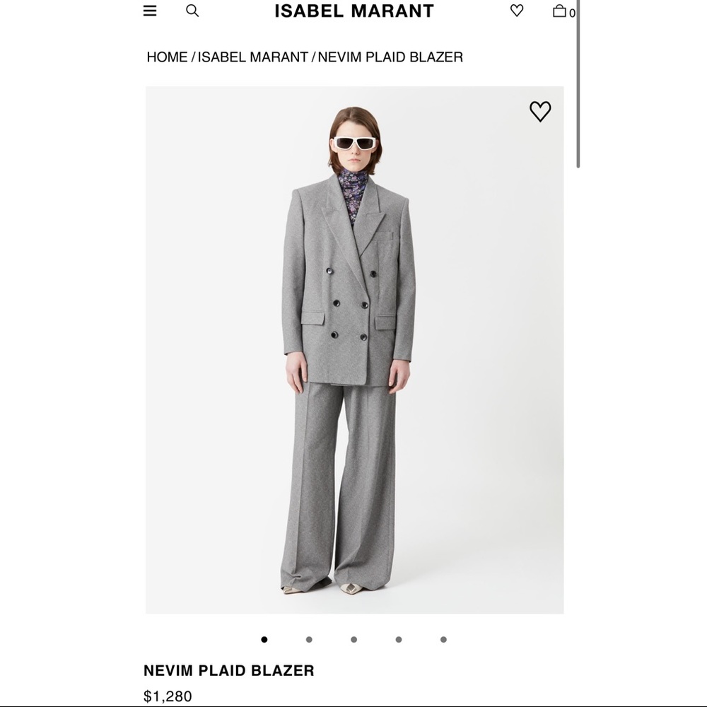 $1280 Isabel Marant Grey Double Breasted Blazer Size 34